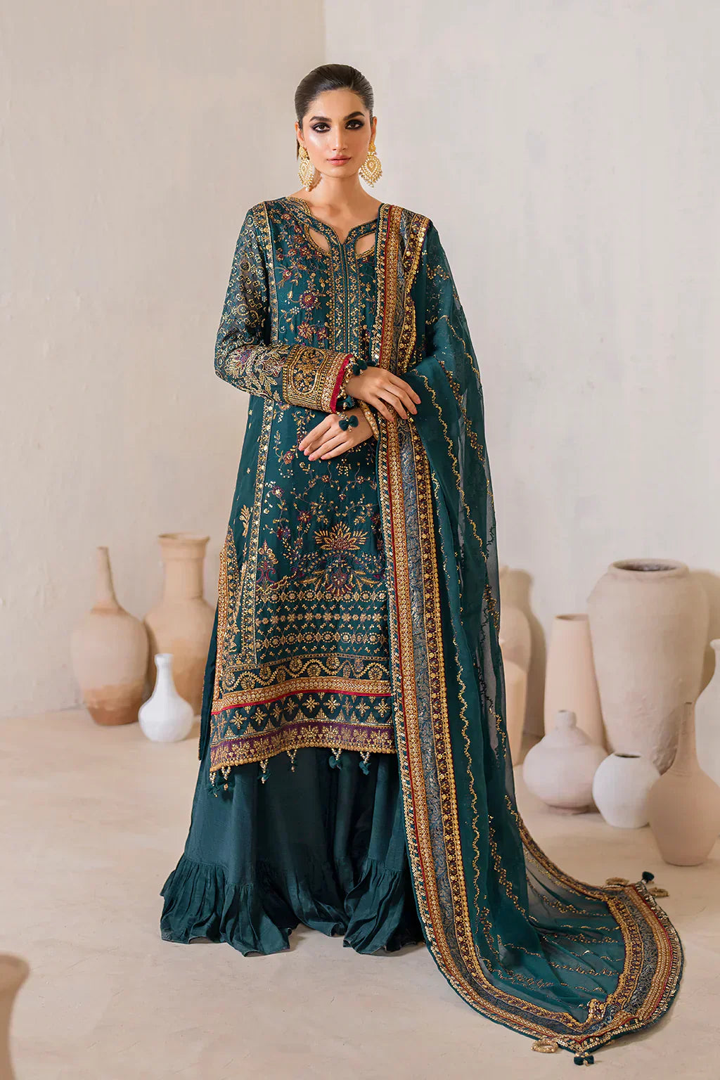 IZNIK Chinon Vol-02 Embroidered Chiffon 3Pc Suit CC-46 - House Of Hania