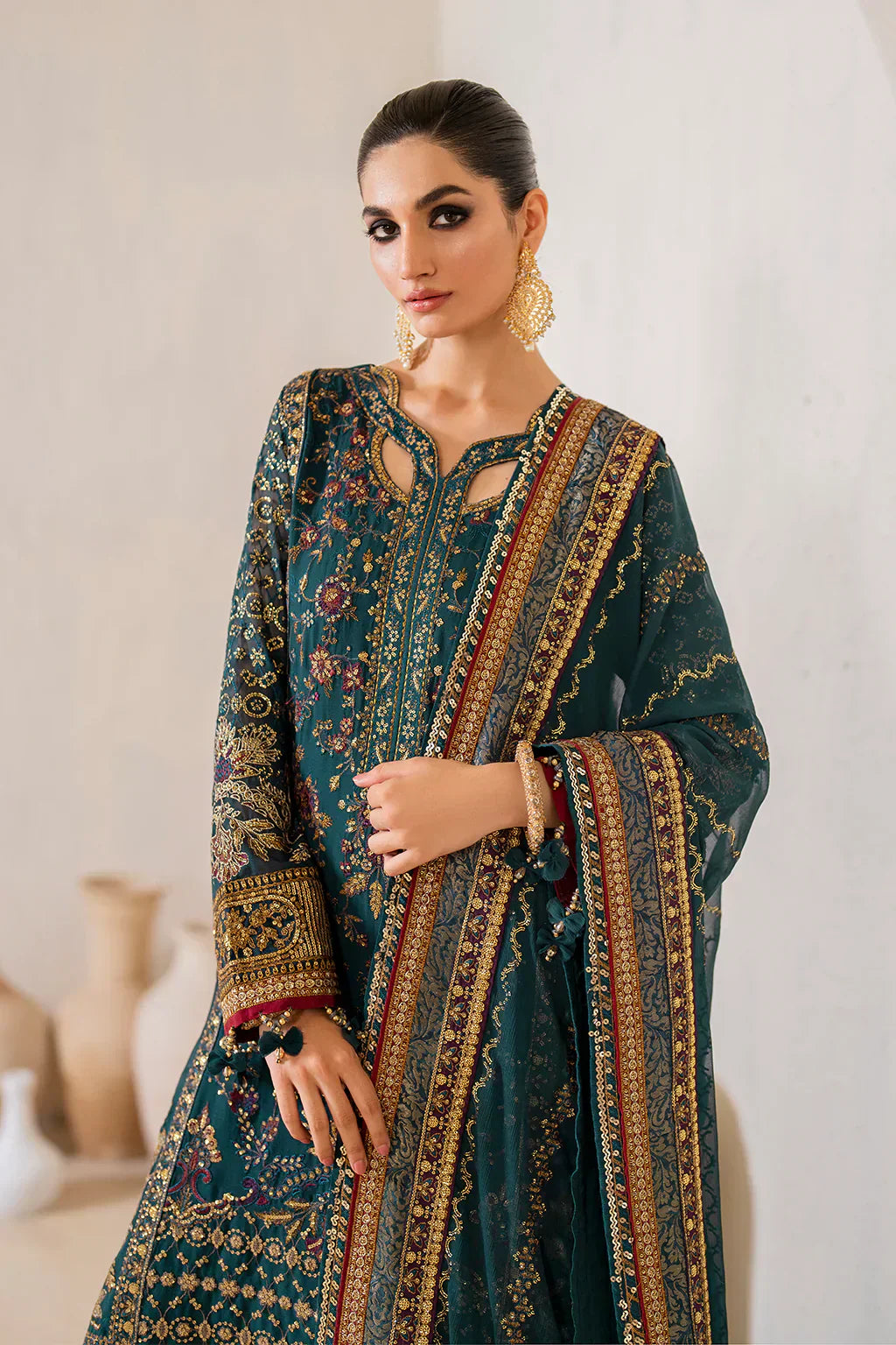 IZNIK Chinon Vol-02 Embroidered Chiffon 3Pc Suit CC-46 - House Of Hania