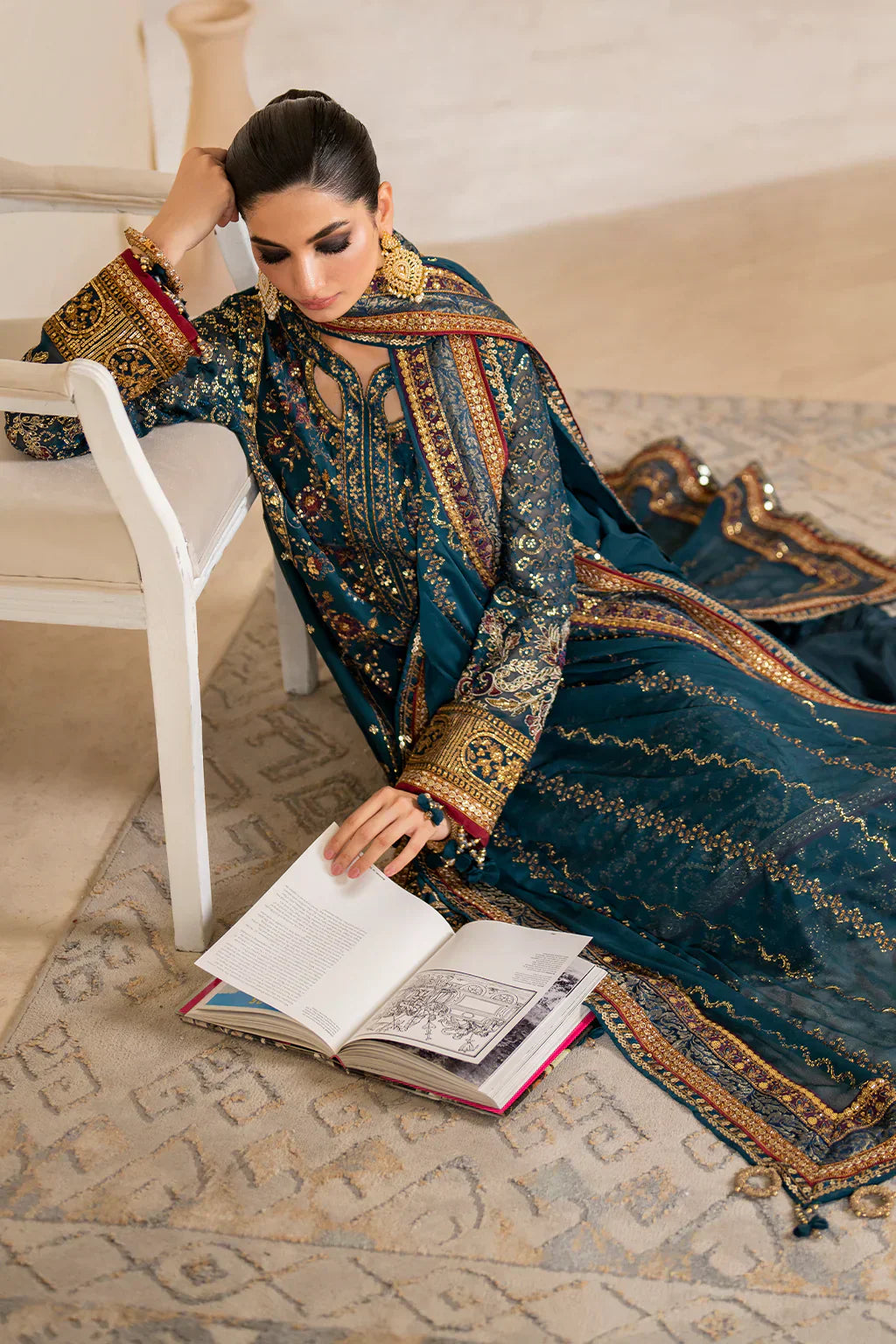 IZNIK Chinon Vol-02 Embroidered Chiffon 3Pc Suit CC-46 - House Of Hania