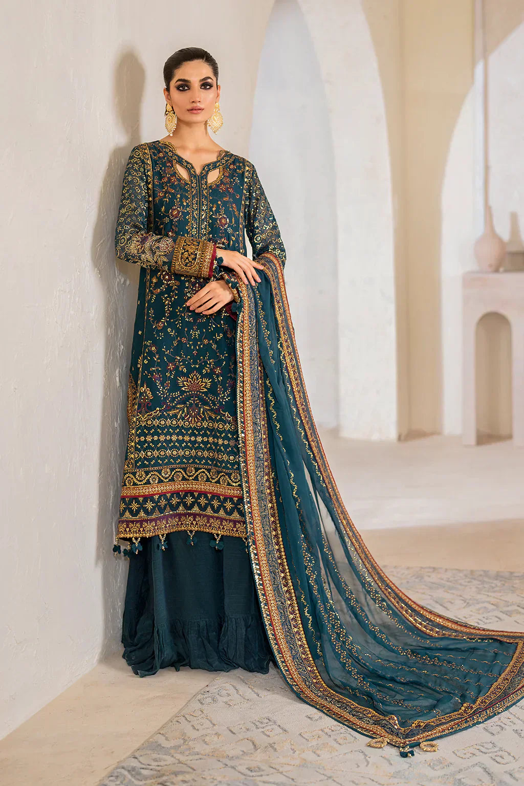 IZNIK Chinon Vol-02 Embroidered Chiffon 3Pc Suit CC-46 - House Of Hania