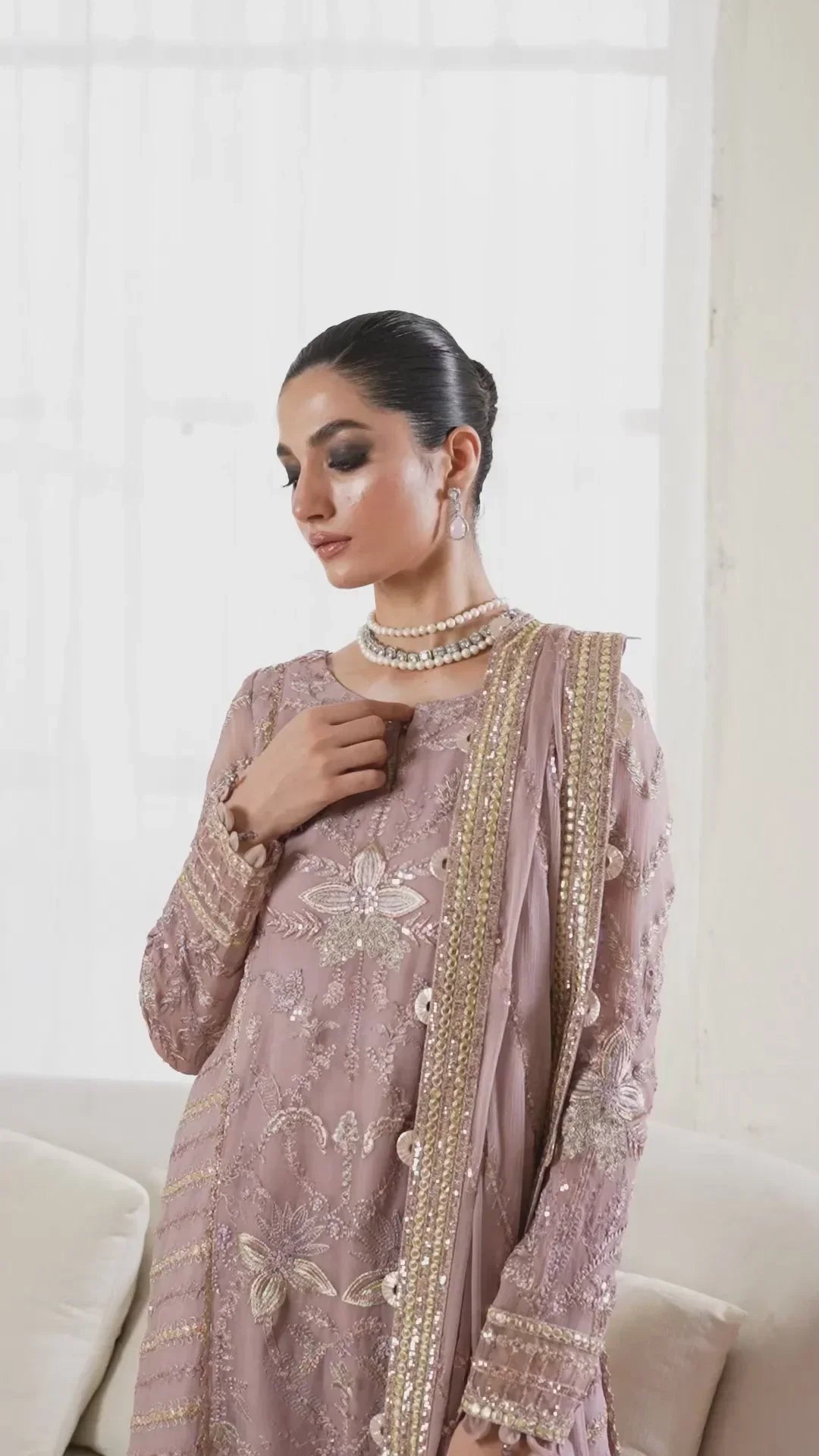 IZNIK Chinon Vol-02 Embroidered Chiffon 3Pc Suit CC-48 - House Of Hania
