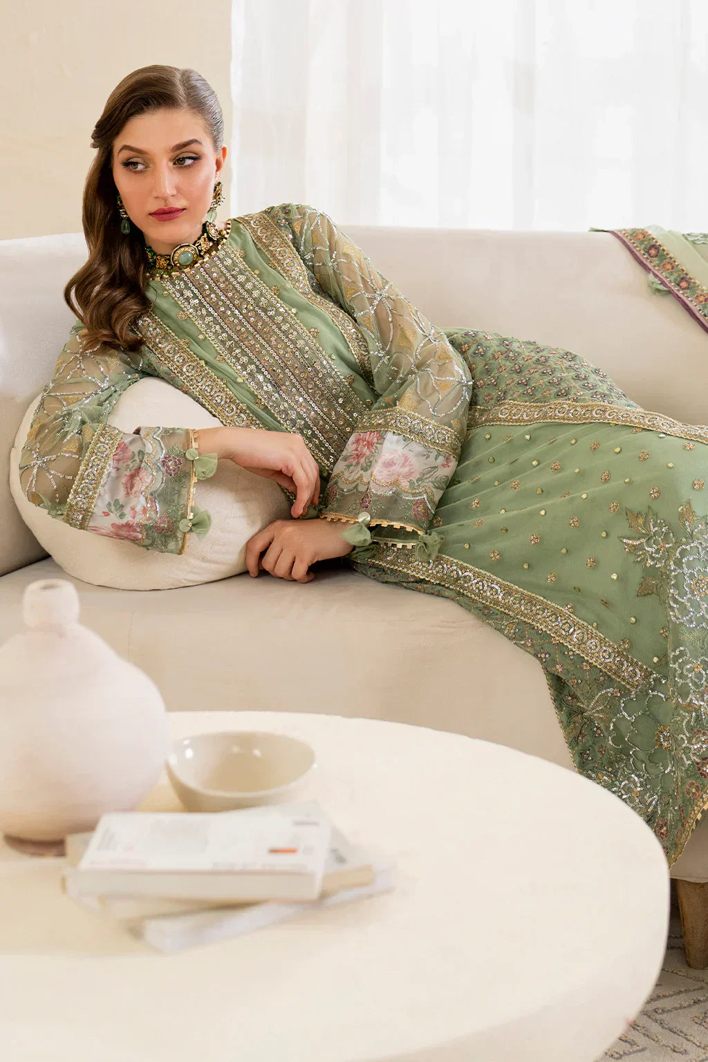 IZNIK Chinon Vol-02 Embroidered Net 3Pc Suit CC-41 - House Of Hania
