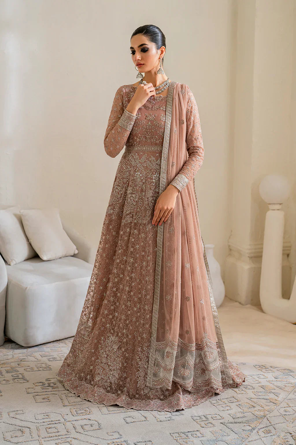 IZNIK Chinon Vol-02 Embroidered Net 3Pc Suit CC-43 - House Of Hania