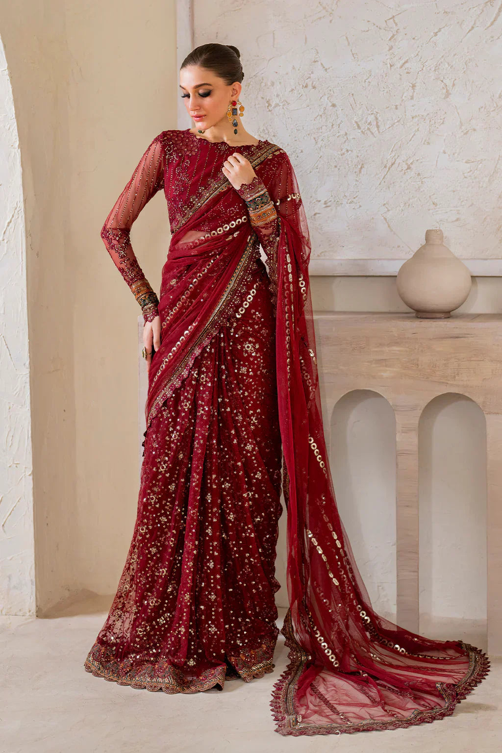 IZNIK Chinon Vol-02 Embroidered Net 3Pc Suit CC-49 - House Of Hania