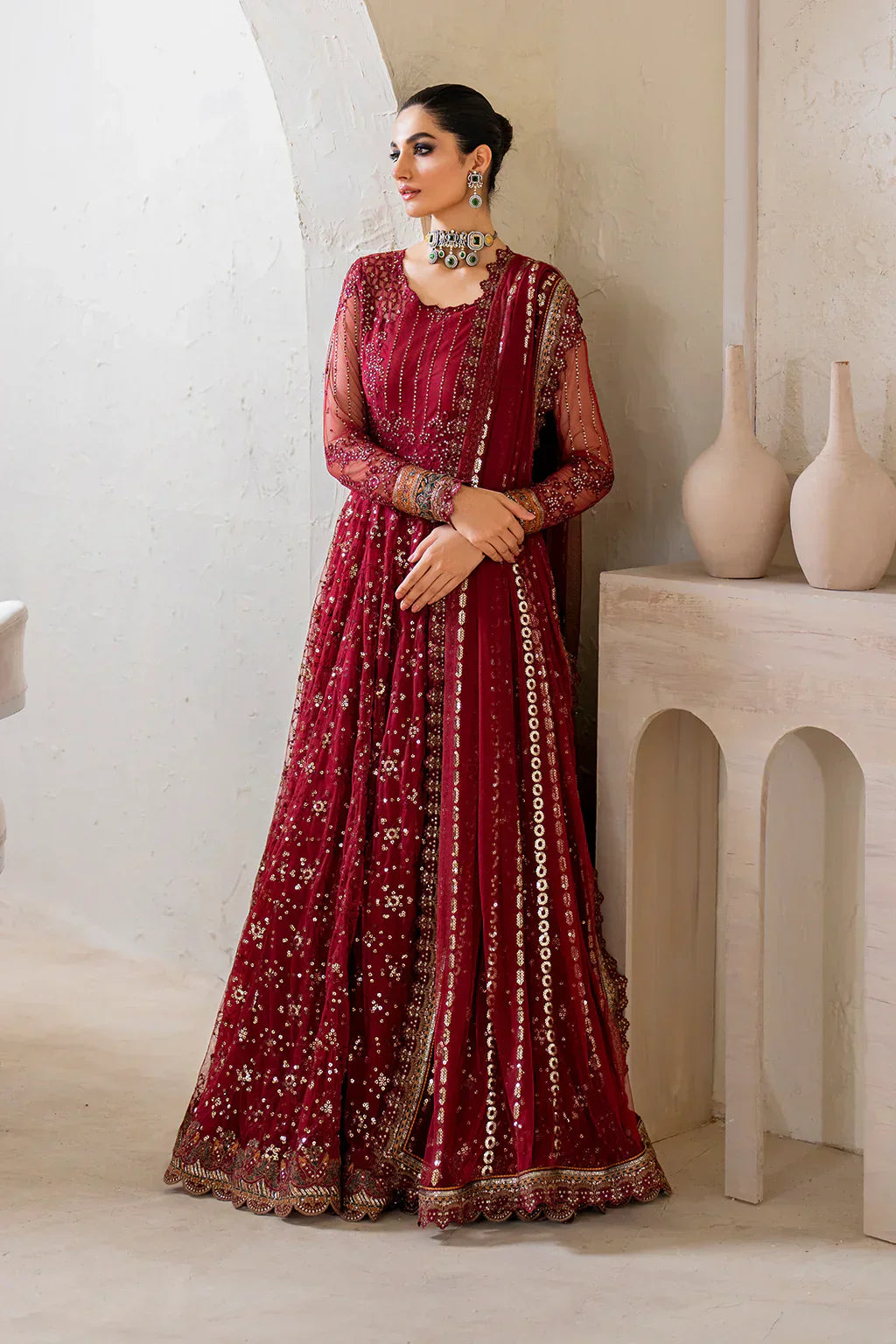 IZNIK Chinon Vol-02 Embroidered Net 3Pc Suit CC-49 - House Of Hania