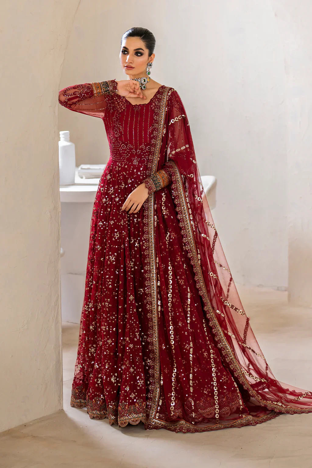 IZNIK Chinon Vol-02 Embroidered Net 3Pc Suit CC-49 - House Of Hania