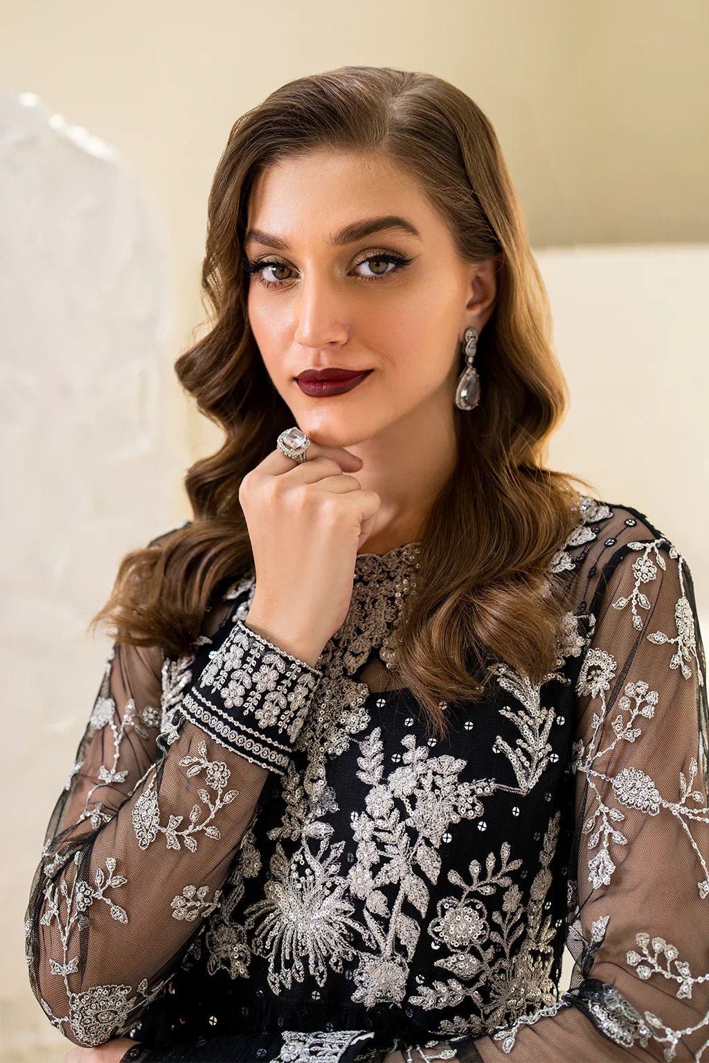 IZNIK Chinon Vol-02 Embroidered Net 3Pc Suit CC-50 - House Of Hania