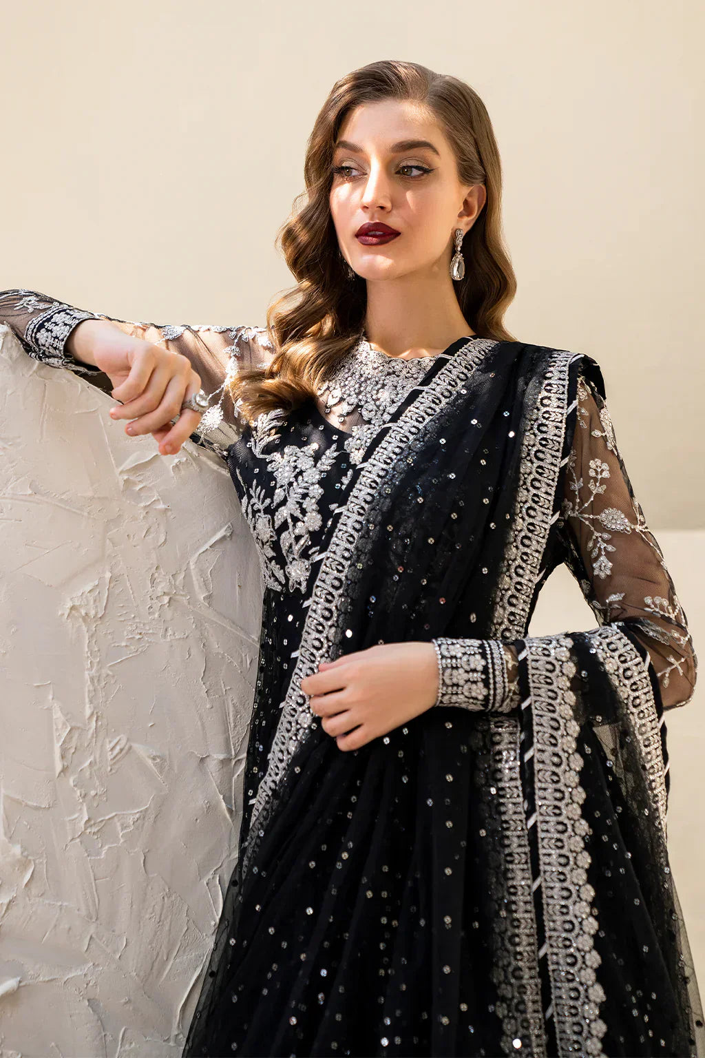 IZNIK Chinon Vol-02 Embroidered Net 3Pc Suit CC-50 - House Of Hania