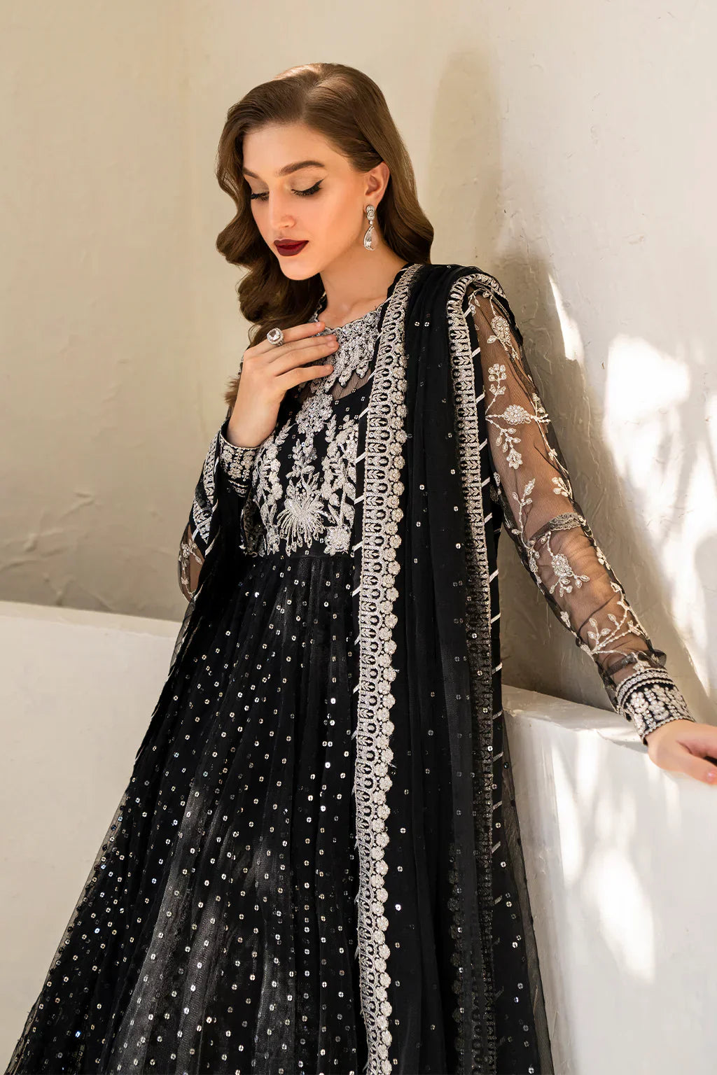 IZNIK Chinon Vol-02 Embroidered Net 3Pc Suit CC-50 - House Of Hania