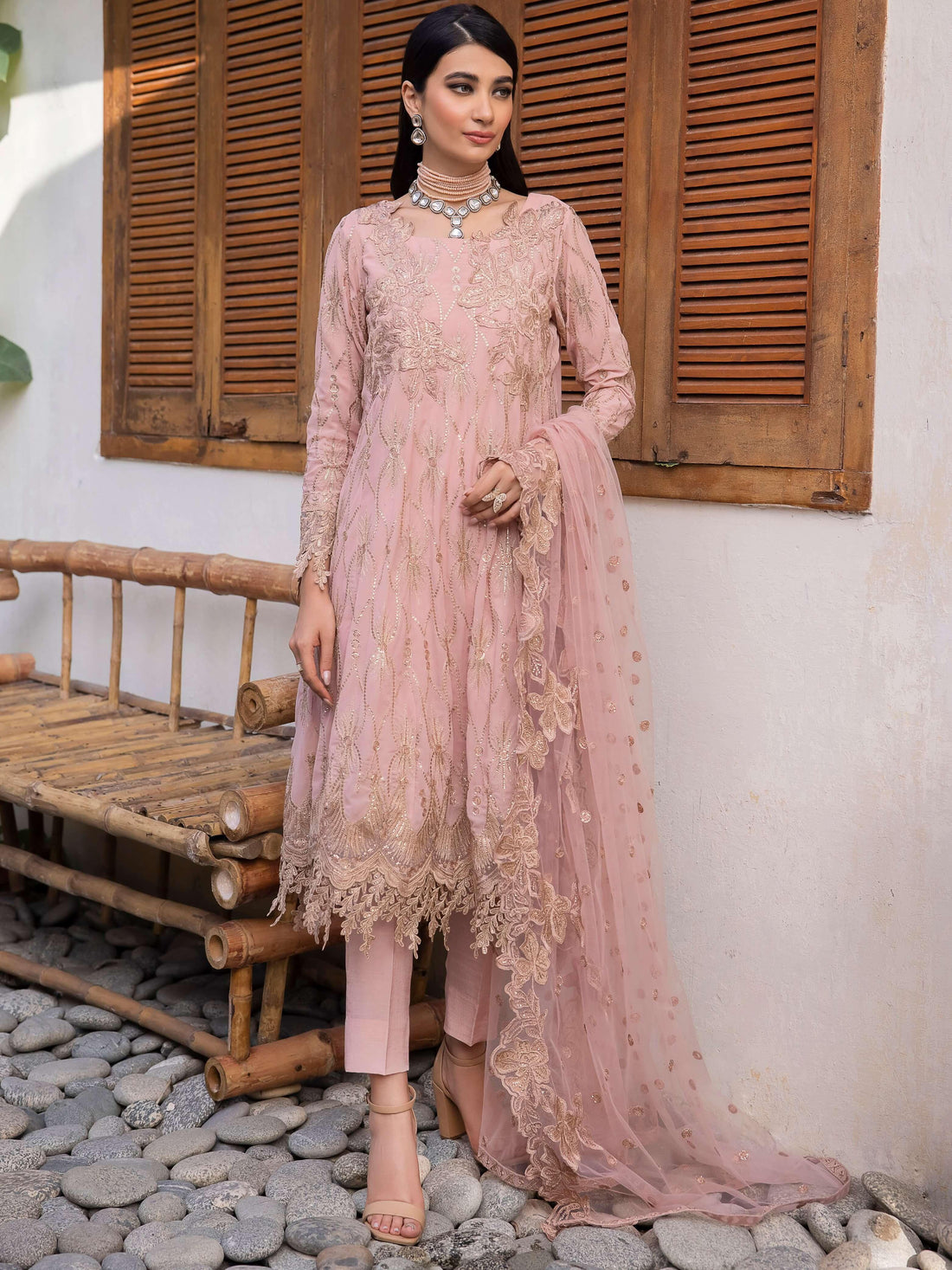 IZNIK Chinon Vol-03 Embroidered Chiffon 3Pc Suit CC-22 Oriana - House Of Hania