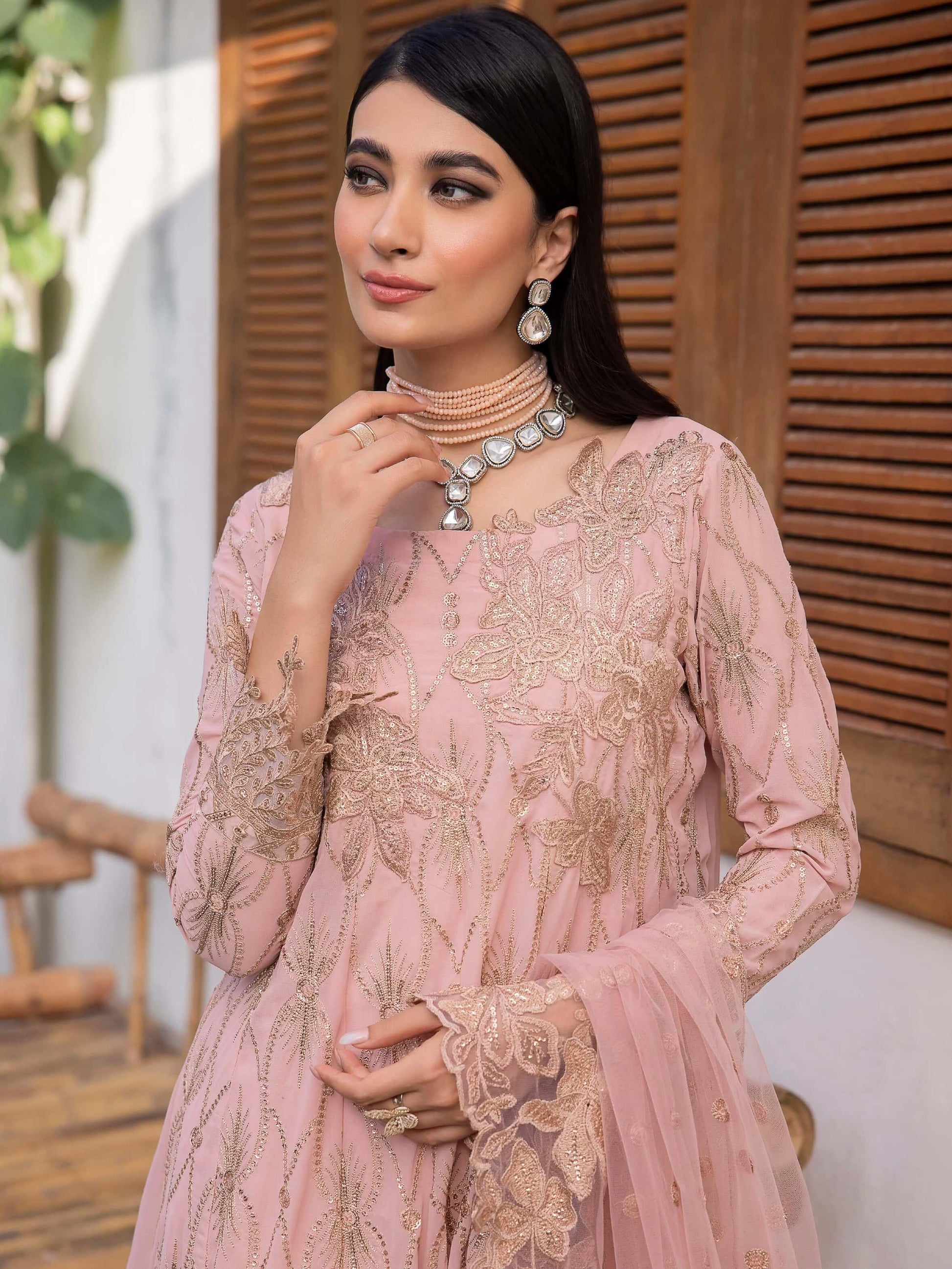 IZNIK Chinon Vol-03 Embroidered Chiffon 3Pc Suit CC-22 Oriana - House Of Hania