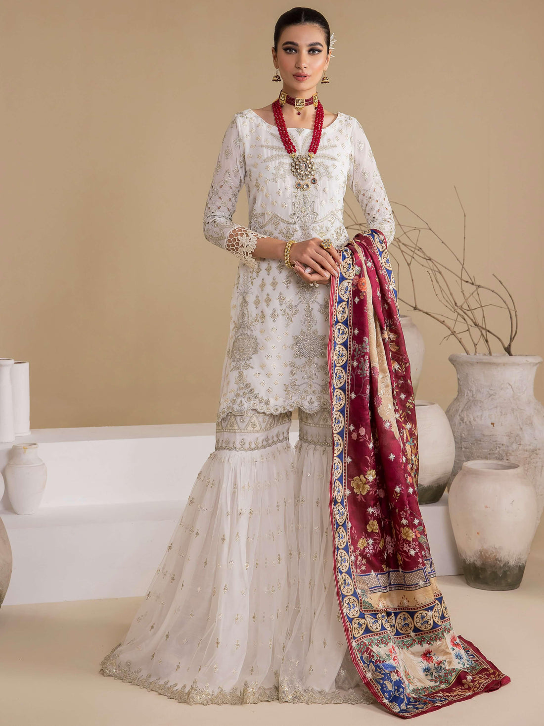 IZNIK Chinon Vol-03 Embroidered Chiffon 3Pc Suit CC-24 Bianca - House Of Hania