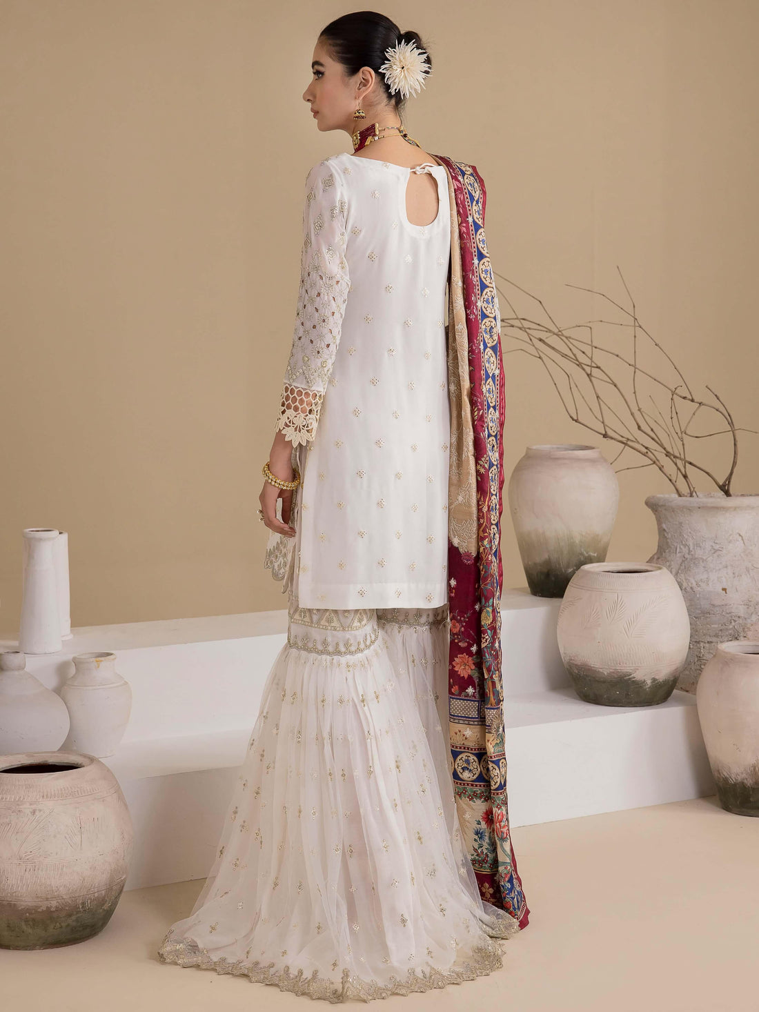 IZNIK Chinon Vol-03 Embroidered Chiffon 3Pc Suit CC-24 Bianca - House Of Hania