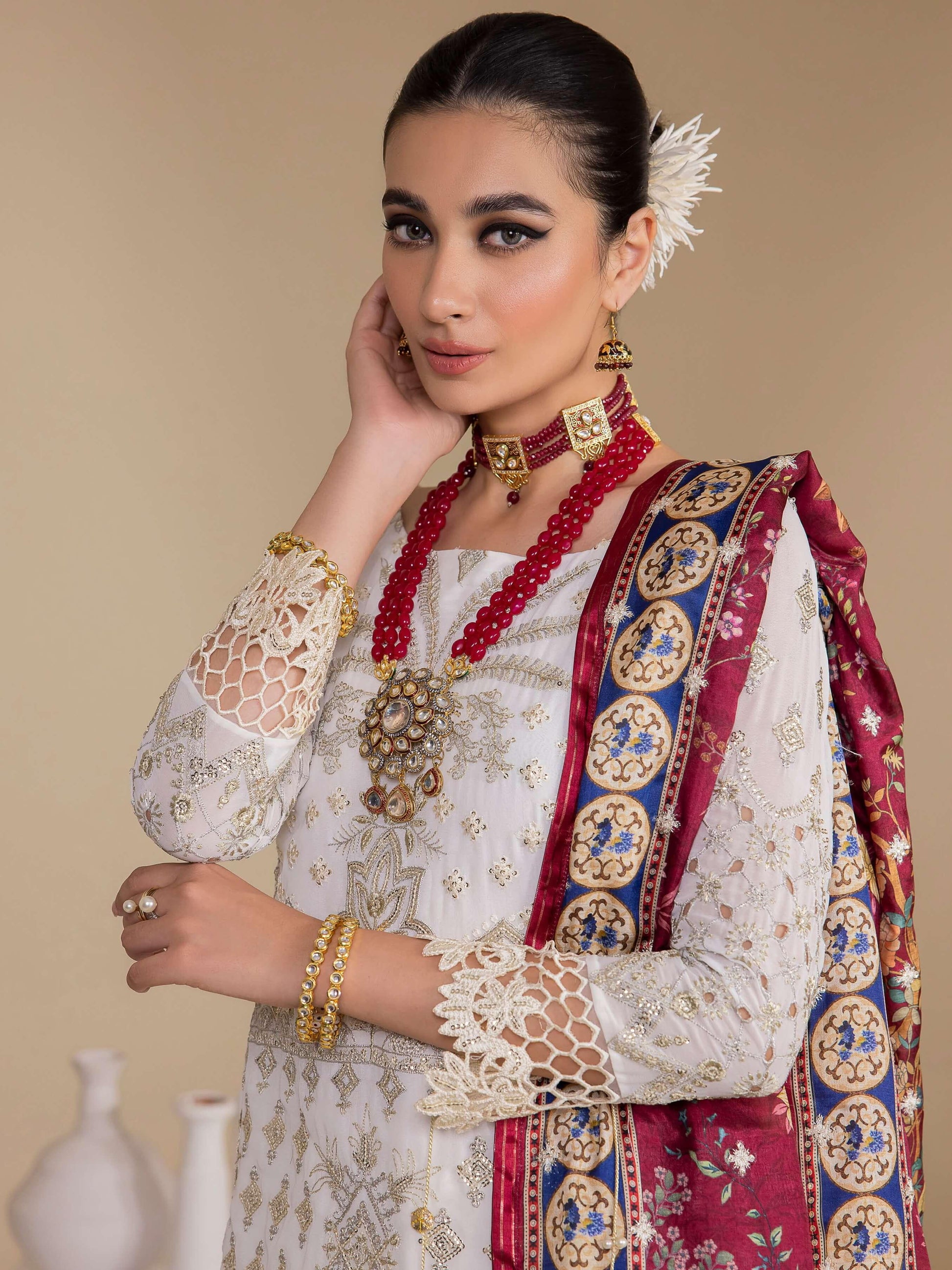 IZNIK Chinon Vol-03 Embroidered Chiffon 3Pc Suit CC-24 Bianca - House Of Hania