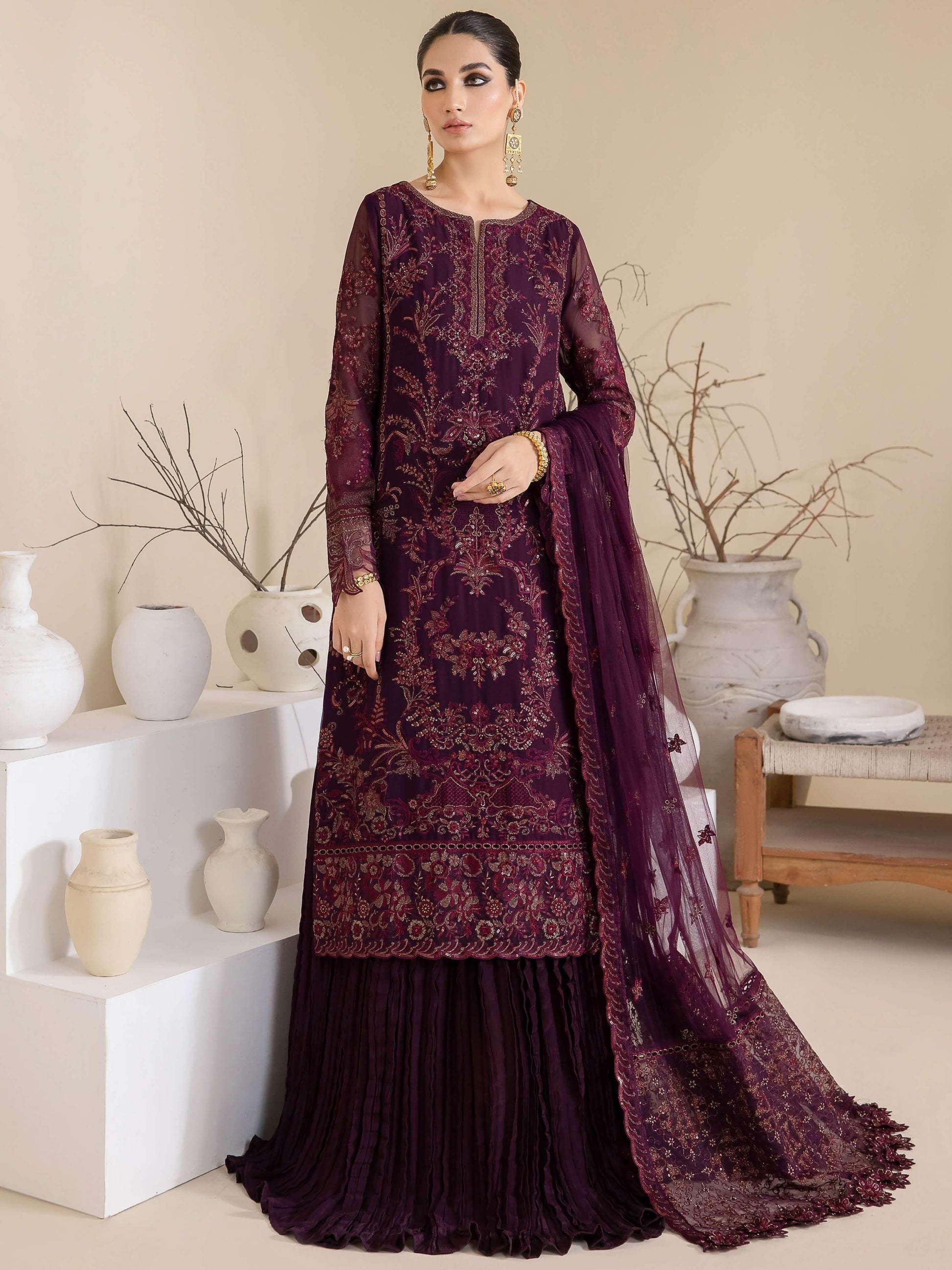 IZNIK Chinon Vol-03 Embroidered Chiffon 3Pc Suit CC-28 Keeya - House Of Hania