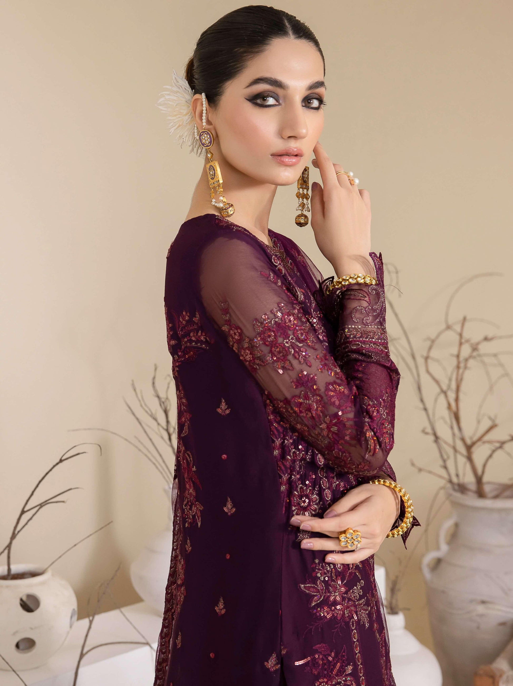 IZNIK Chinon Vol-03 Embroidered Chiffon 3Pc Suit CC-28 Keeya - House Of Hania