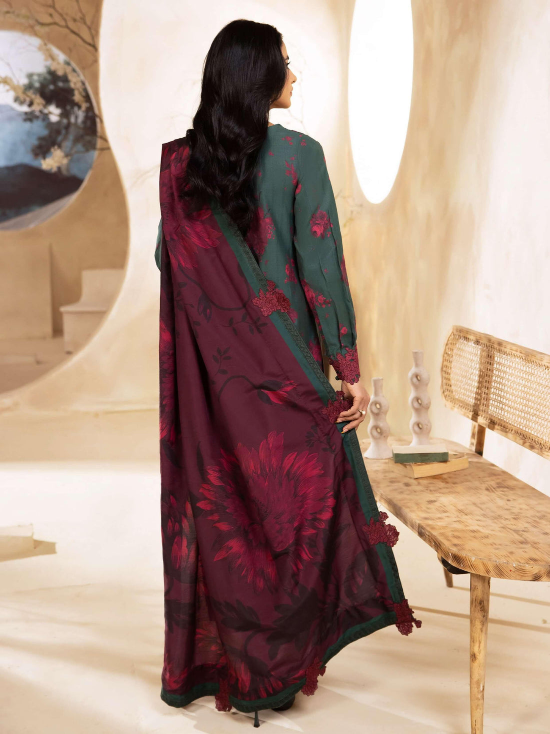 IZNIK Embroidered Winter Viscose 3Pc Suit ILW-08 Carina - House Of Hania