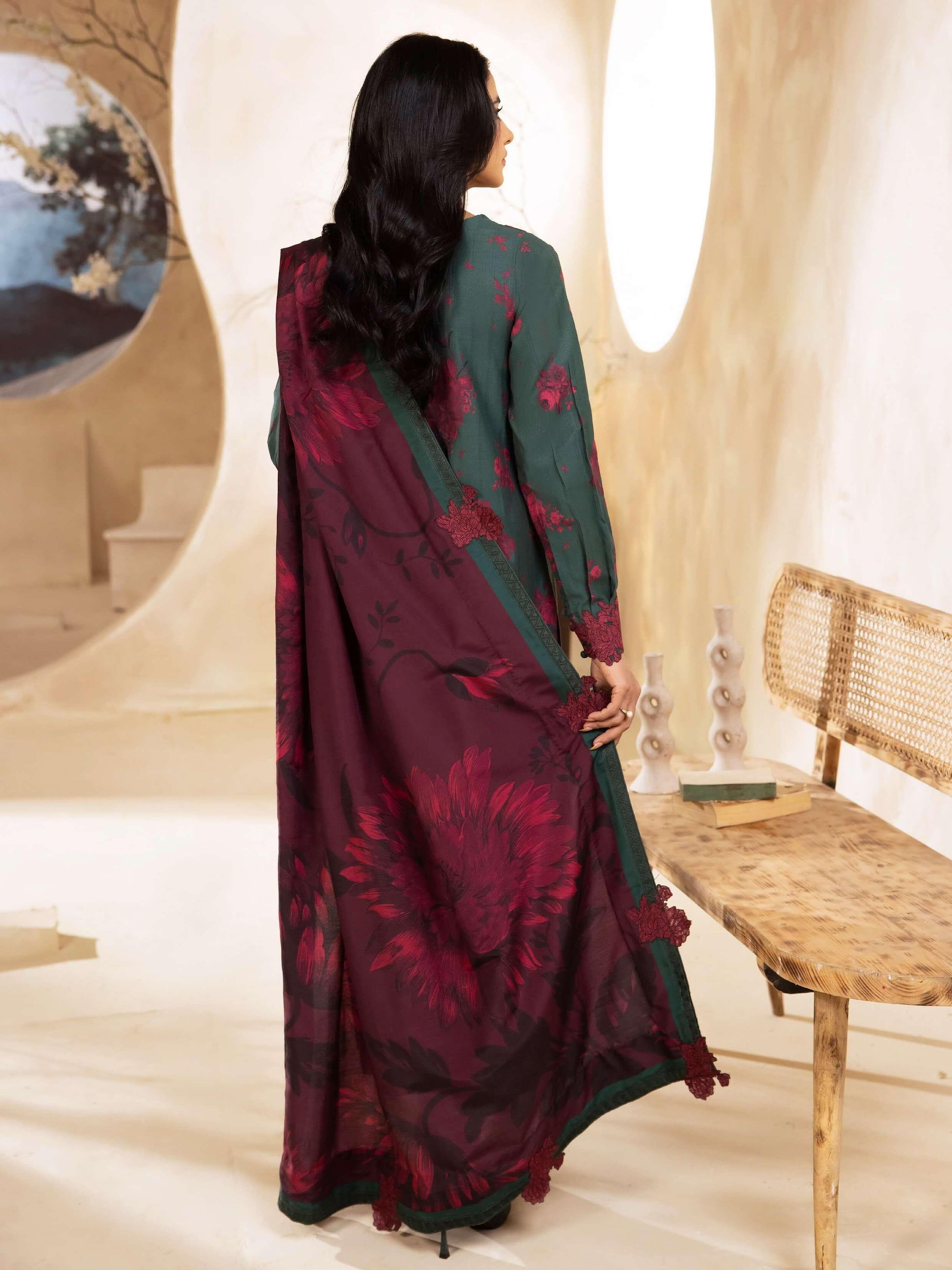 IZNIK Embroidered Winter Viscose 3Pc Suit ILW-08 Carina - House Of Hania