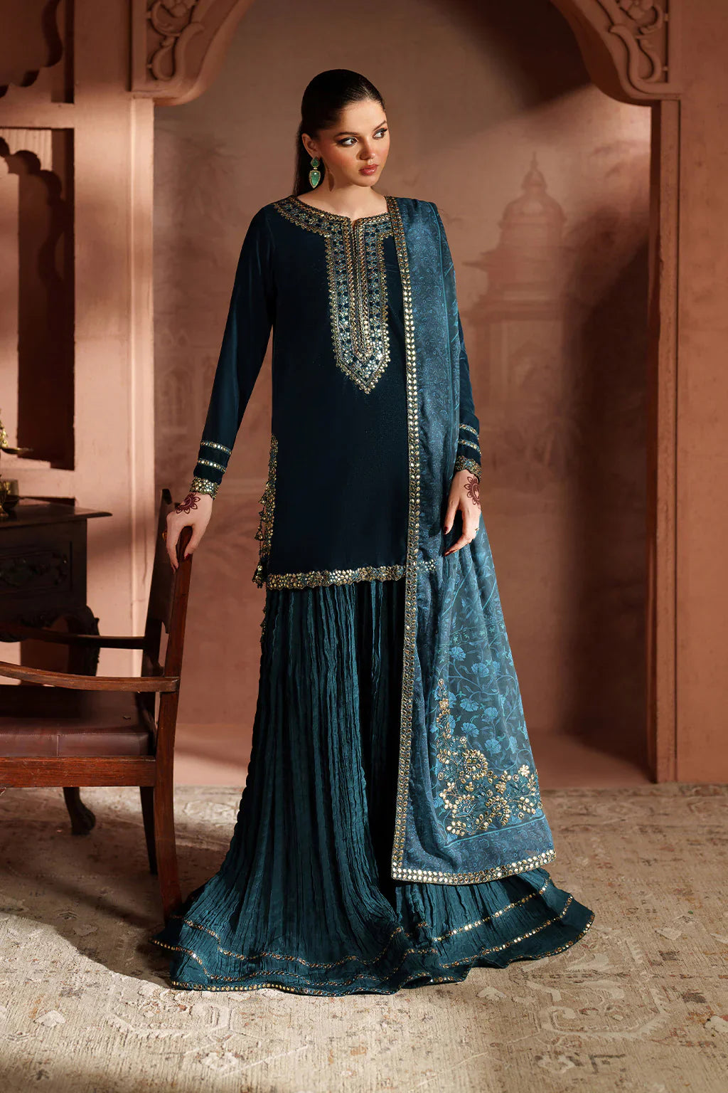 IZNIK | Raagni Velvet Formals | IV-64 Embroidered Velvet - House Of Hania