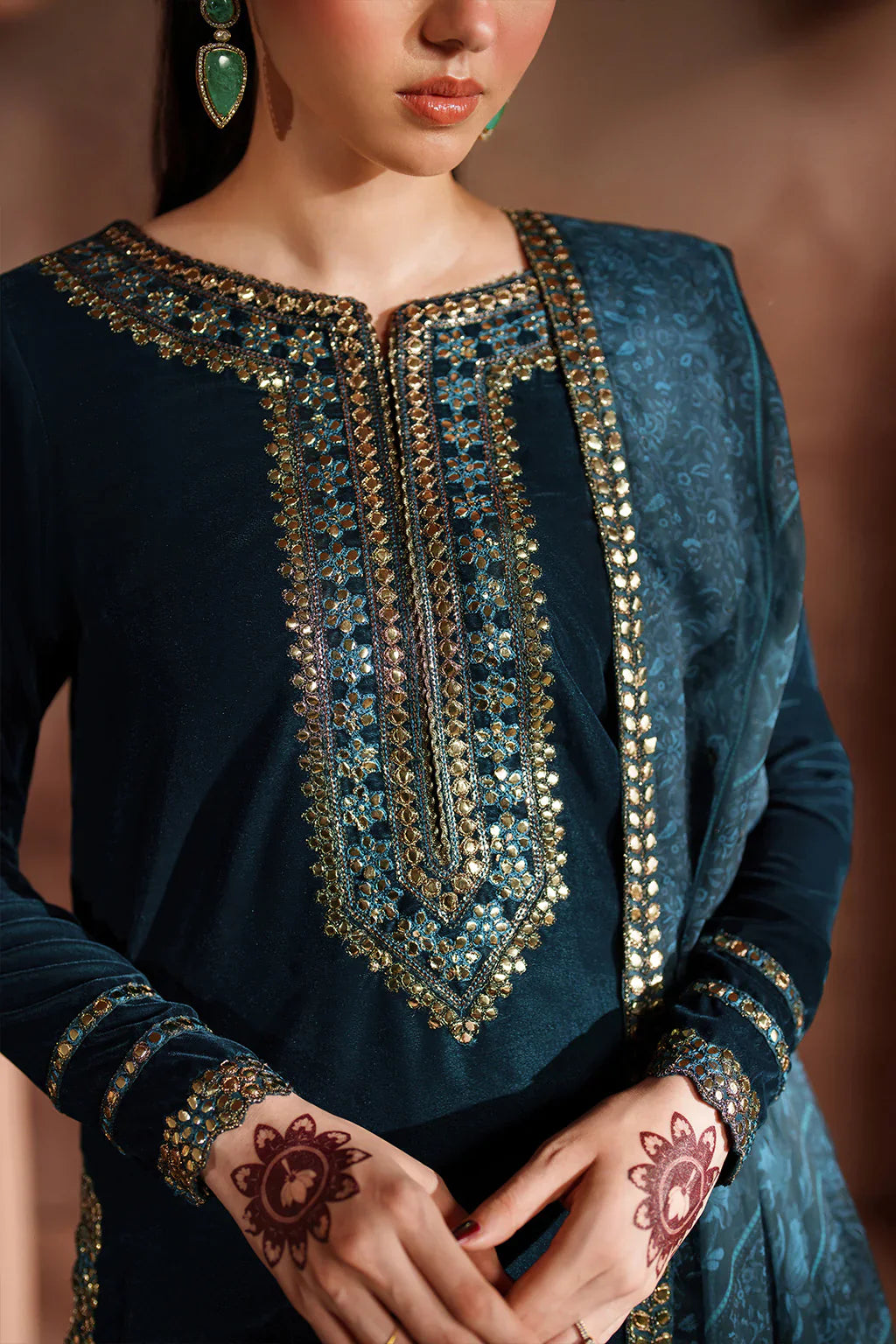 IZNIK | Raagni Velvet Formals | IV-64 Embroidered Velvet - House Of Hania