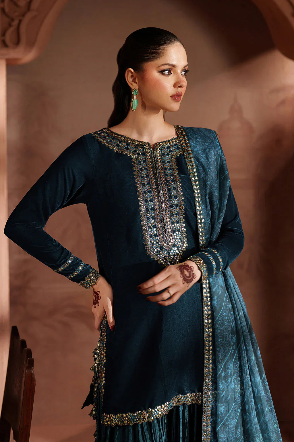 IZNIK | Raagni Velvet Formals | IV-64 Embroidered Velvet - House Of Hania