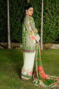 Imrozia Premium | Dahlia Lawn | SL-122 Olive Jardin - House Of Hania