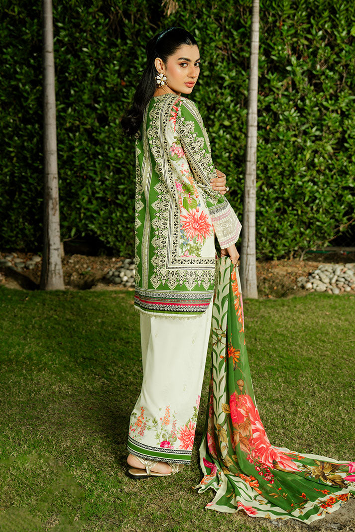 Imrozia Premium | Dahlia Lawn | SL-122 Olive Jardin - House Of Hania