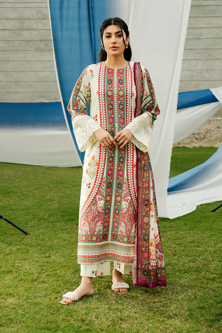 Imrozia Premium | Lawn 26 | SL-118 Ivory Ember - House Of Hania