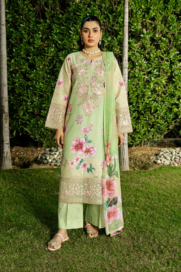 Imrozia Premium | Lawn 26 | SL-121 Pistachio Bloom - House Of Hania