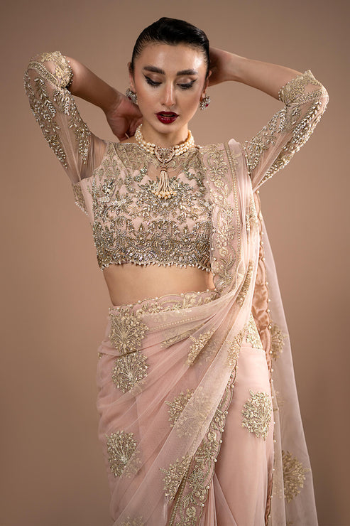 Imrozia Premium | Lumiere Luxury Sarees | 01 Rose Clair - House Of Hania