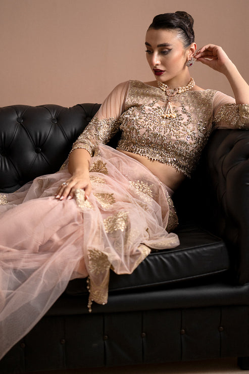 Imrozia Premium | Lumiere Luxury Sarees | 01 Rose Clair - House Of Hania