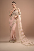 Imrozia Premium | Lumiere Luxury Sarees | 01 Rose Clair - House Of Hania