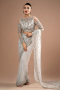 Imrozia Premium | Lumiere Luxury Sarees | 07 Misty Grey - House Of Hania