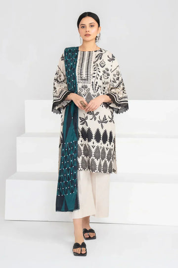Ittehad | Printed Lawn 24 | IP3P02-3PS-BGE - House Of Hania