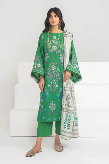 Ittehad | Printed Lawn 24 | IP3P04-3PS-GRN - House Of Hania