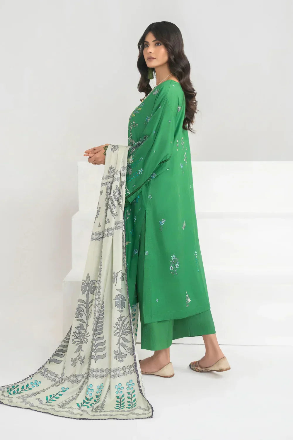 Ittehad | Printed Lawn 24 | IP3P04-3PS-GRN - House Of Hania