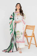 Ittehad | Printed Lawn 24 | IP3P05-3PS-OWH - House Of Hania