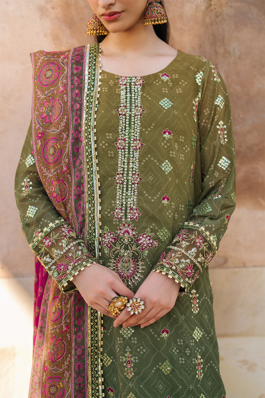 Iznik | Bandhani Formals | UE-329 - House Of Hania