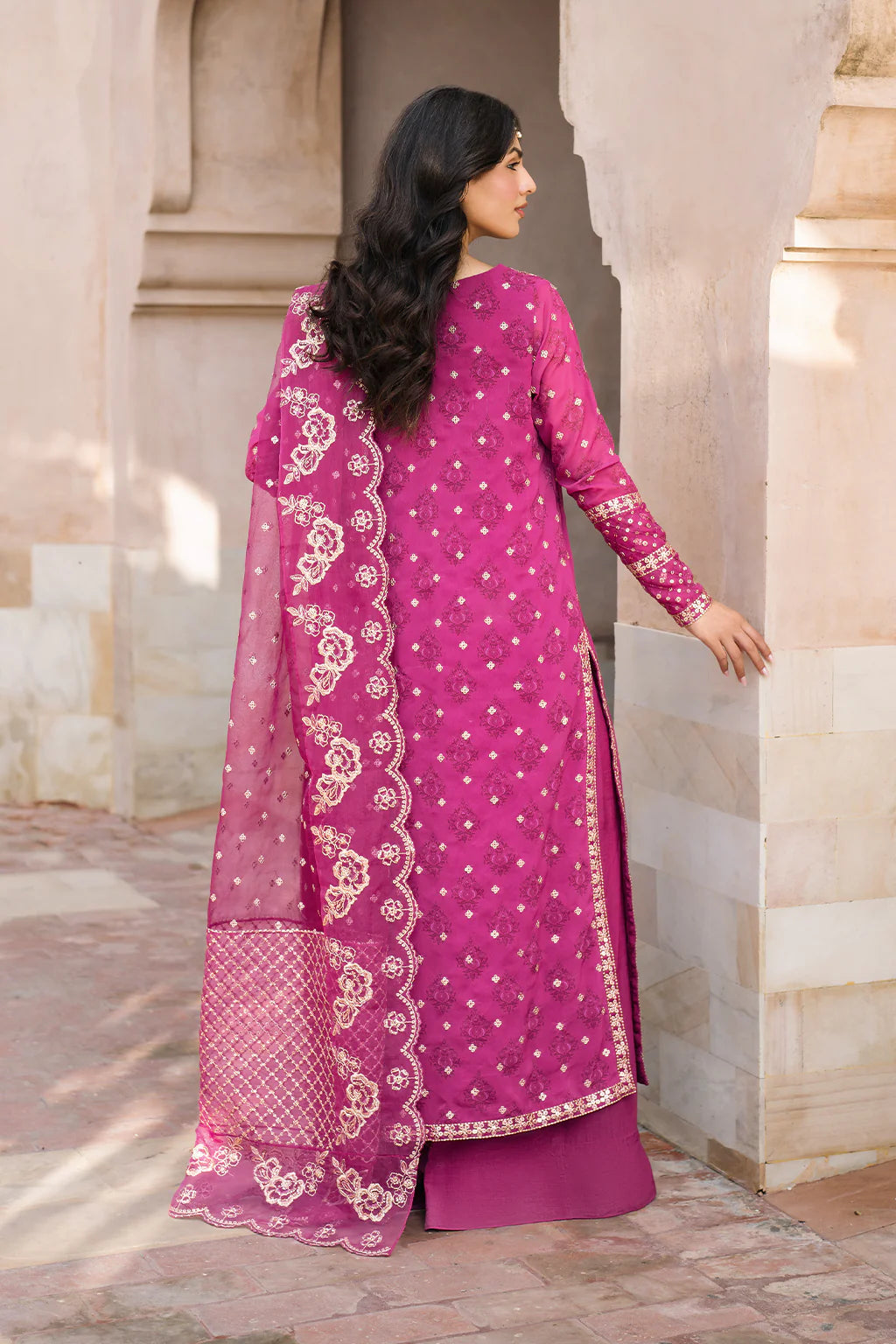 Iznik | Bandhani | UE-326 Embroidered Chiffon - House Of Hania