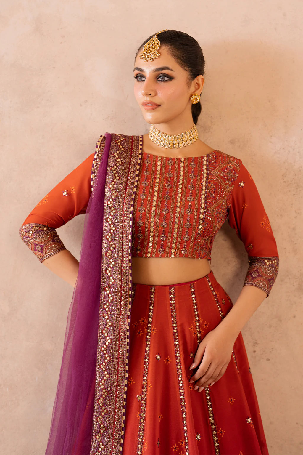 Iznik | Bandhani | UE-334 Embroidered Chiffon - House Of Hania