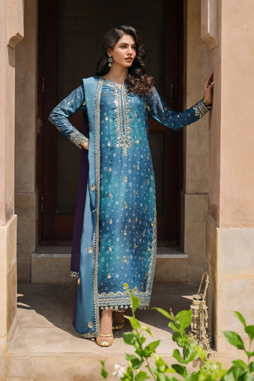 Iznik | Bandhani | UE-335 Embroidered Chiffon - House Of Hania