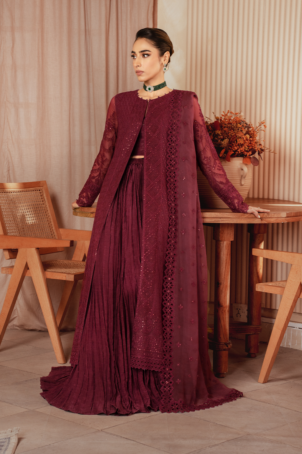 Iznik | Chiffonkari Formals | ICK-01 Embroidered Chiffon - House Of Hania
