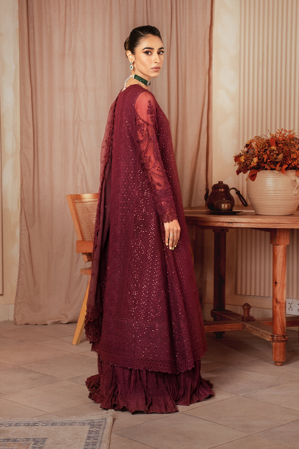 Iznik | Chiffonkari Formals | ICK-01 Embroidered Chiffon - House Of Hania