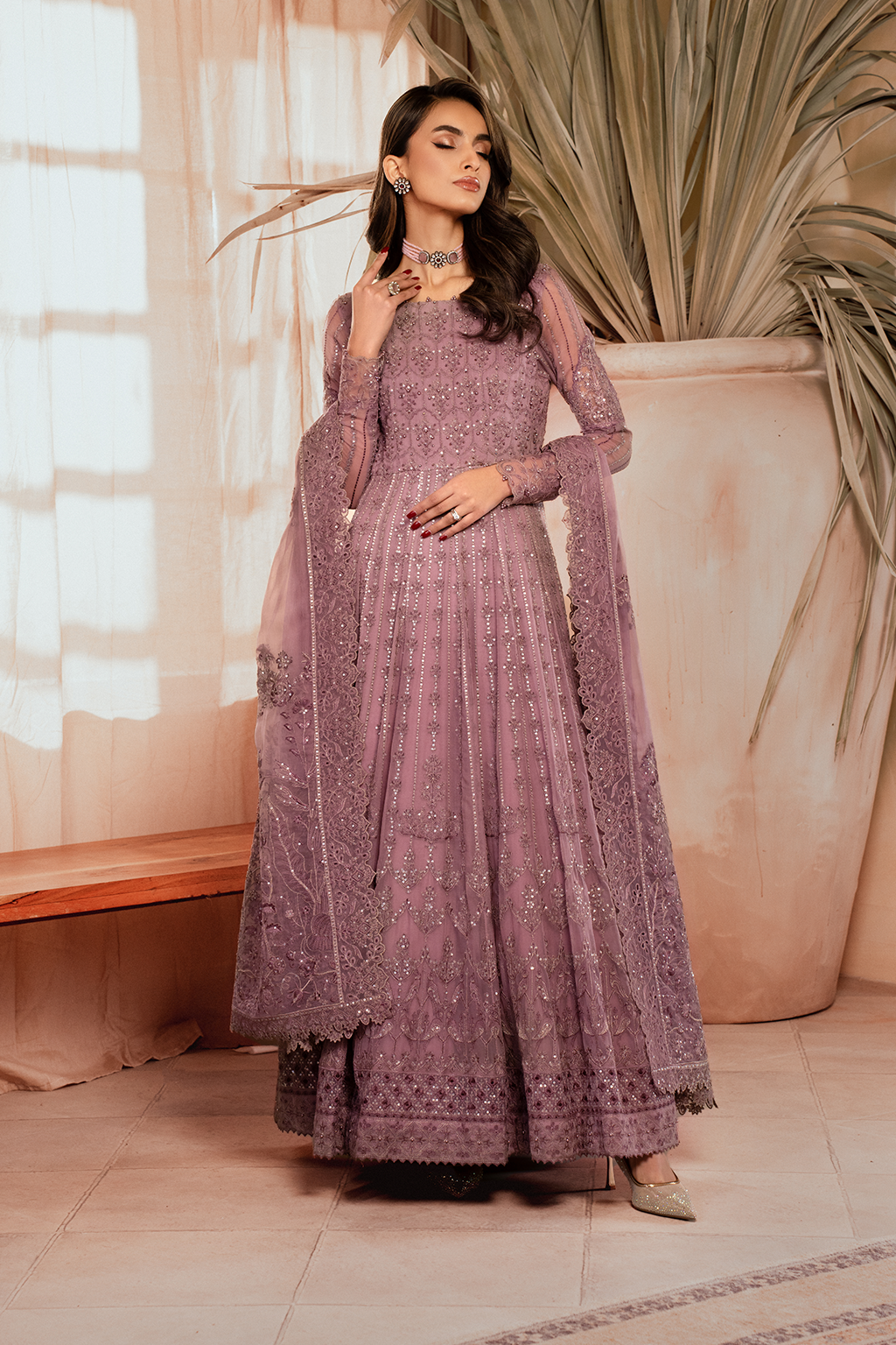 Iznik | Chiffonkari Formals | ICK-02 Embroidered Chiffon - House Of Hania