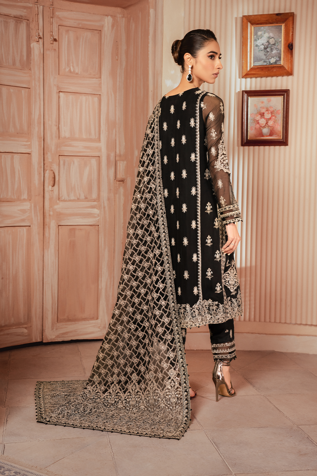 Iznik | Chiffonkari Formals | ICK-03 Embroidered Chiffon - House Of Hania
