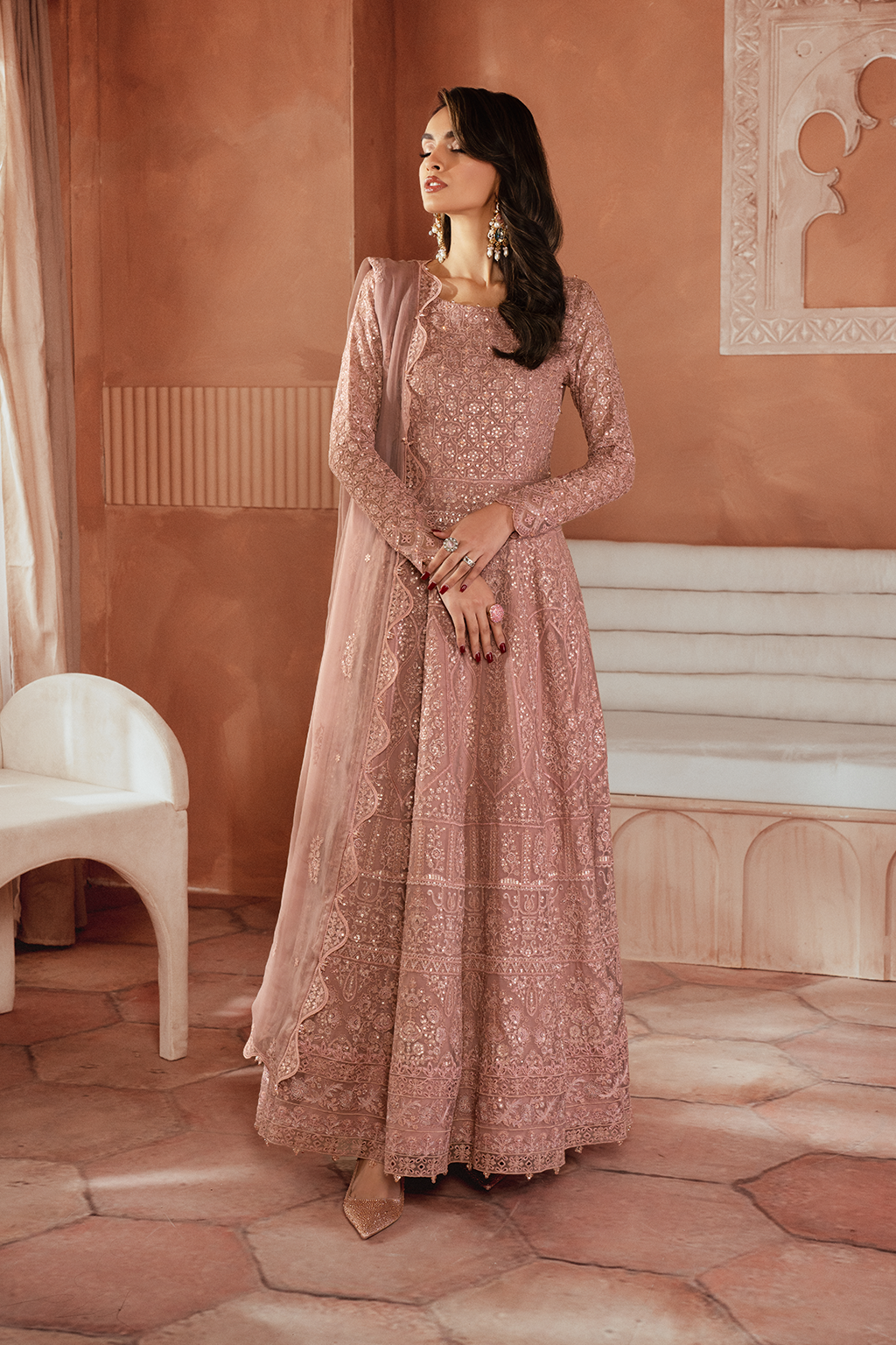 Iznik | Chiffonkari Formals | ICK-04 Embroidered Chiffon - House Of Hania
