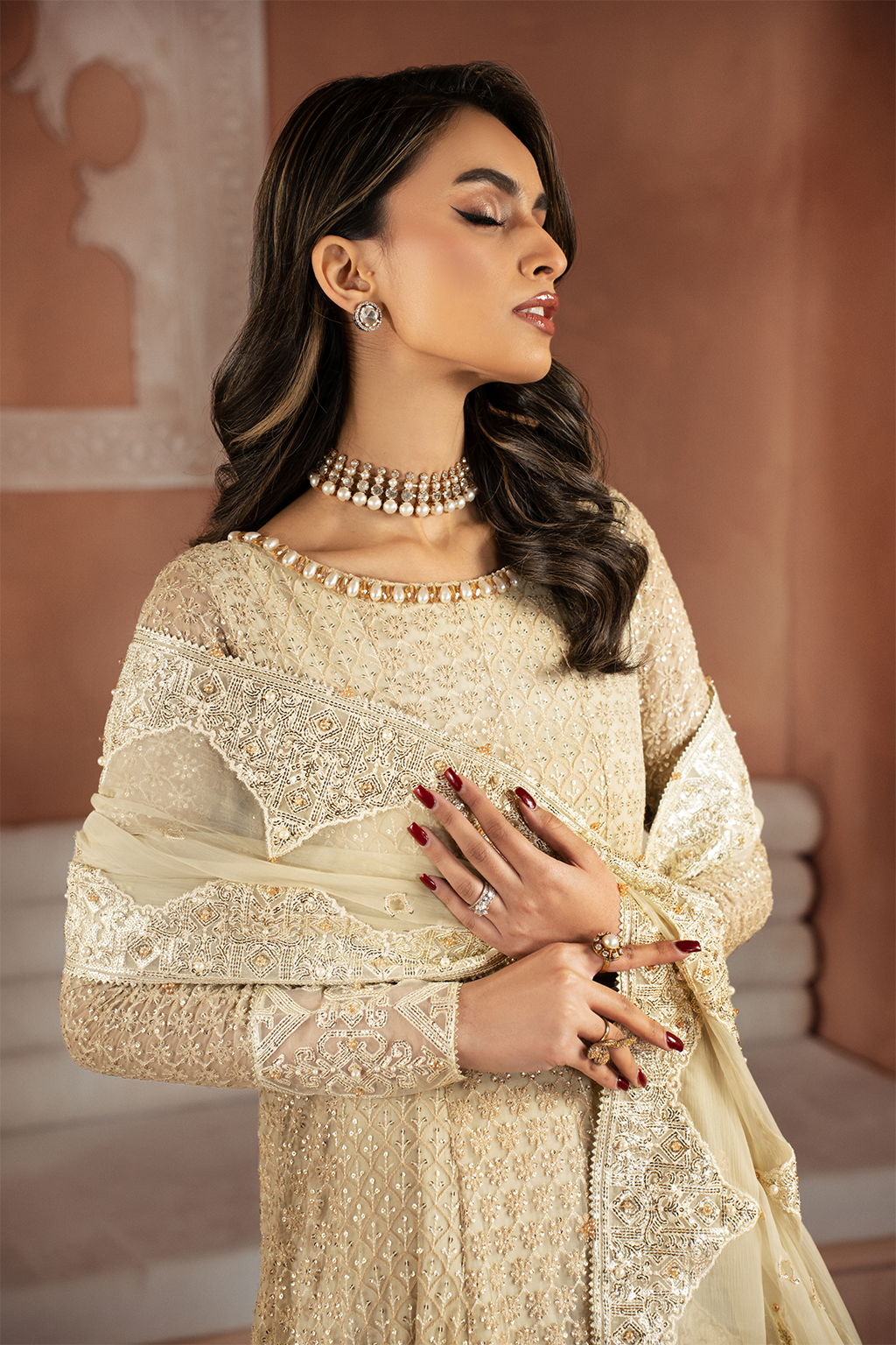 Iznik | Chiffonkari Formals | ICK-06 Embroidered Chiffon - House Of Hania
