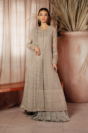Iznik | Chiffonkari Formals | ICK-08 Embroidered Chiffon - House Of Hania