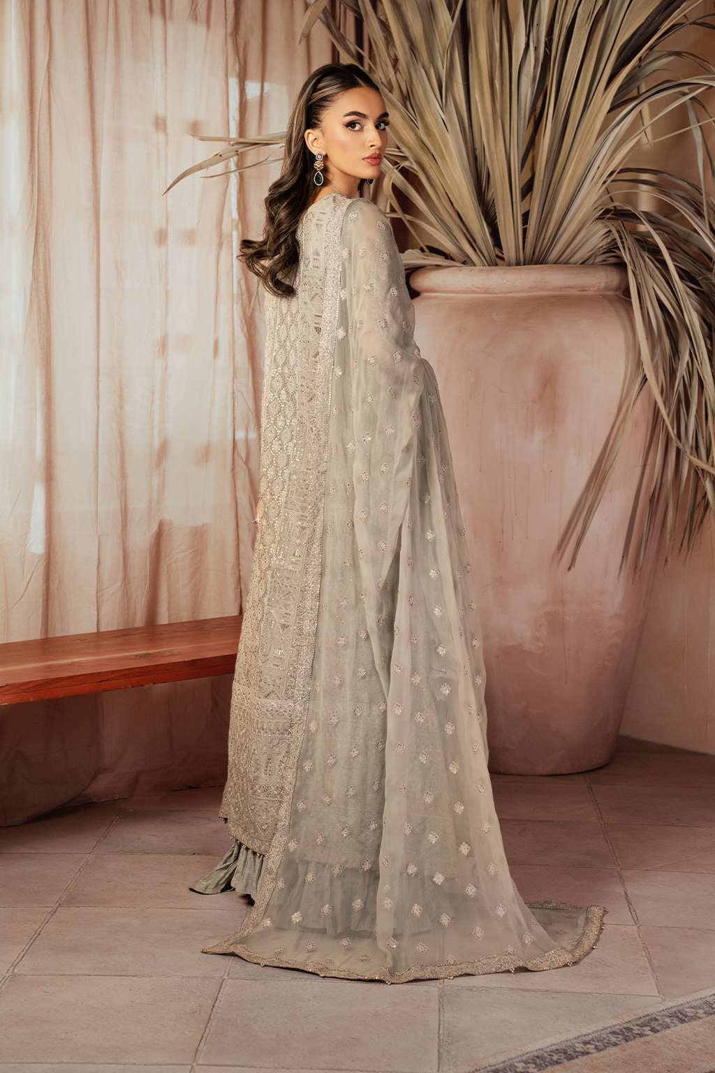 Iznik | Chiffonkari Formals | ICK-08 Embroidered Chiffon - House Of Hania