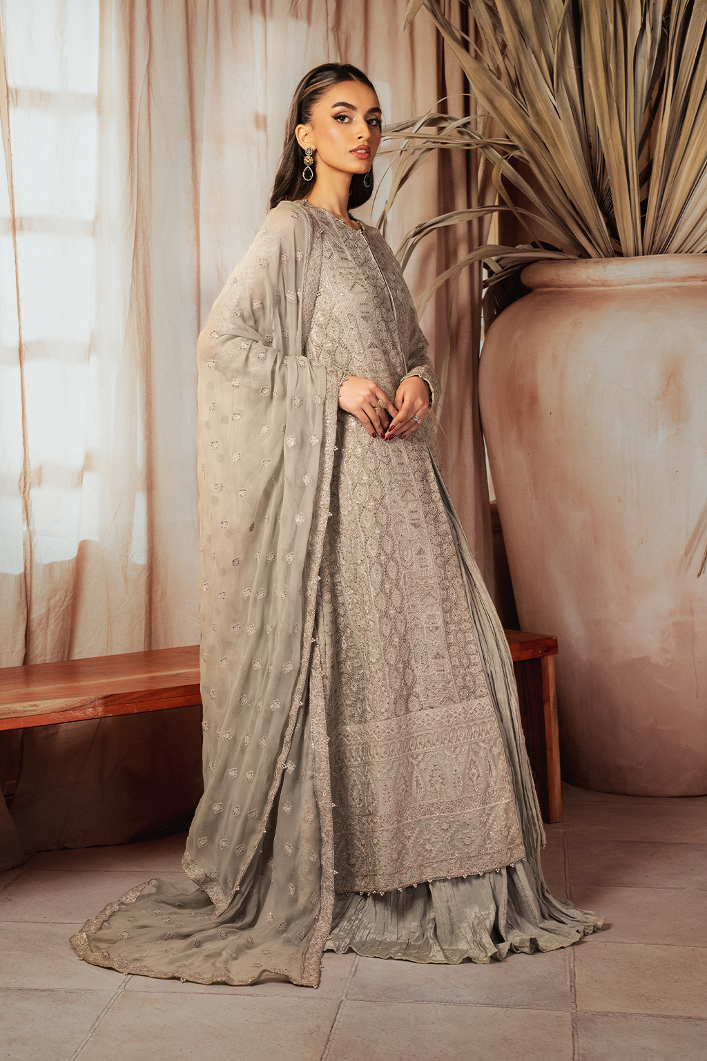 Iznik | Chiffonkari Formals | ICK-08 Embroidered Chiffon - House Of Hania